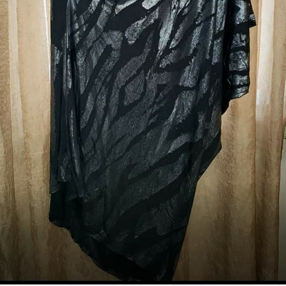 Sz 26 Black/silver off shoulder dress. Ashley Stew - Picture 2 of 3